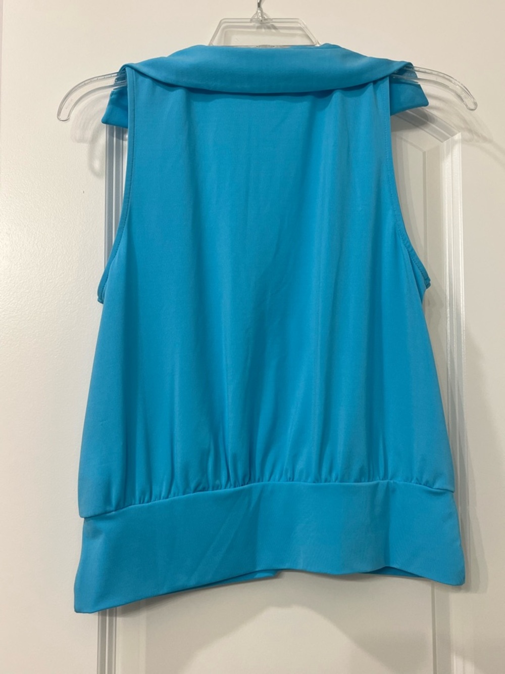 Boston Proper So Chic Collared Surplice Blouson Knit Top Blue Womens Small - Picture 7 of 10